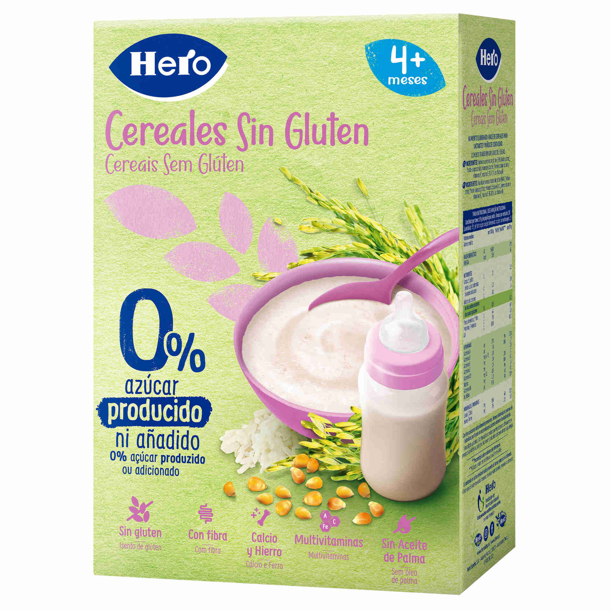 Papa Infantil Farinha Não Láctea Cereais +4M sem Glúten