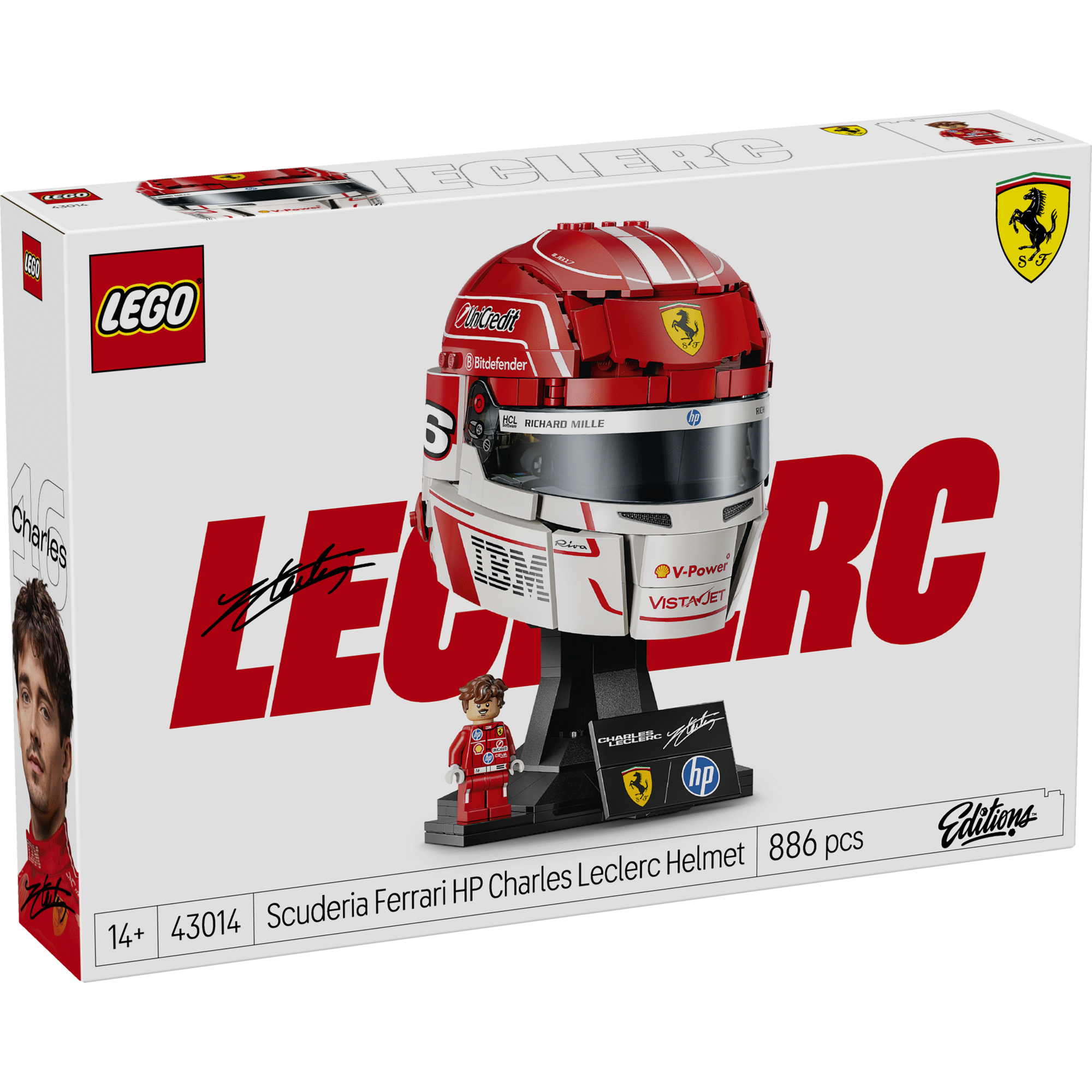 LEGO - Capacete Scuderia Ferrari HP de Charles Leclerc - 43014
