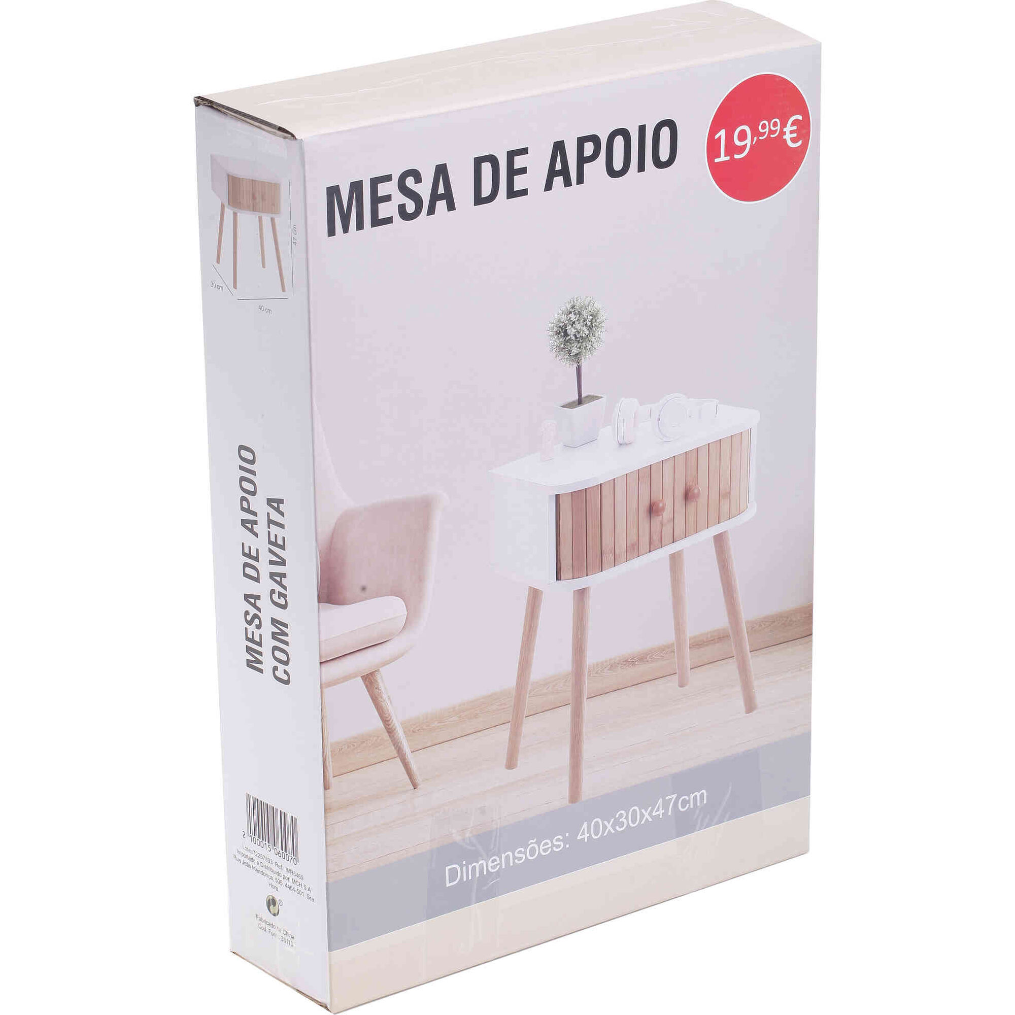 Mesa de Apoio com Gaveta 30x40x47cm Bazar&atilde;o