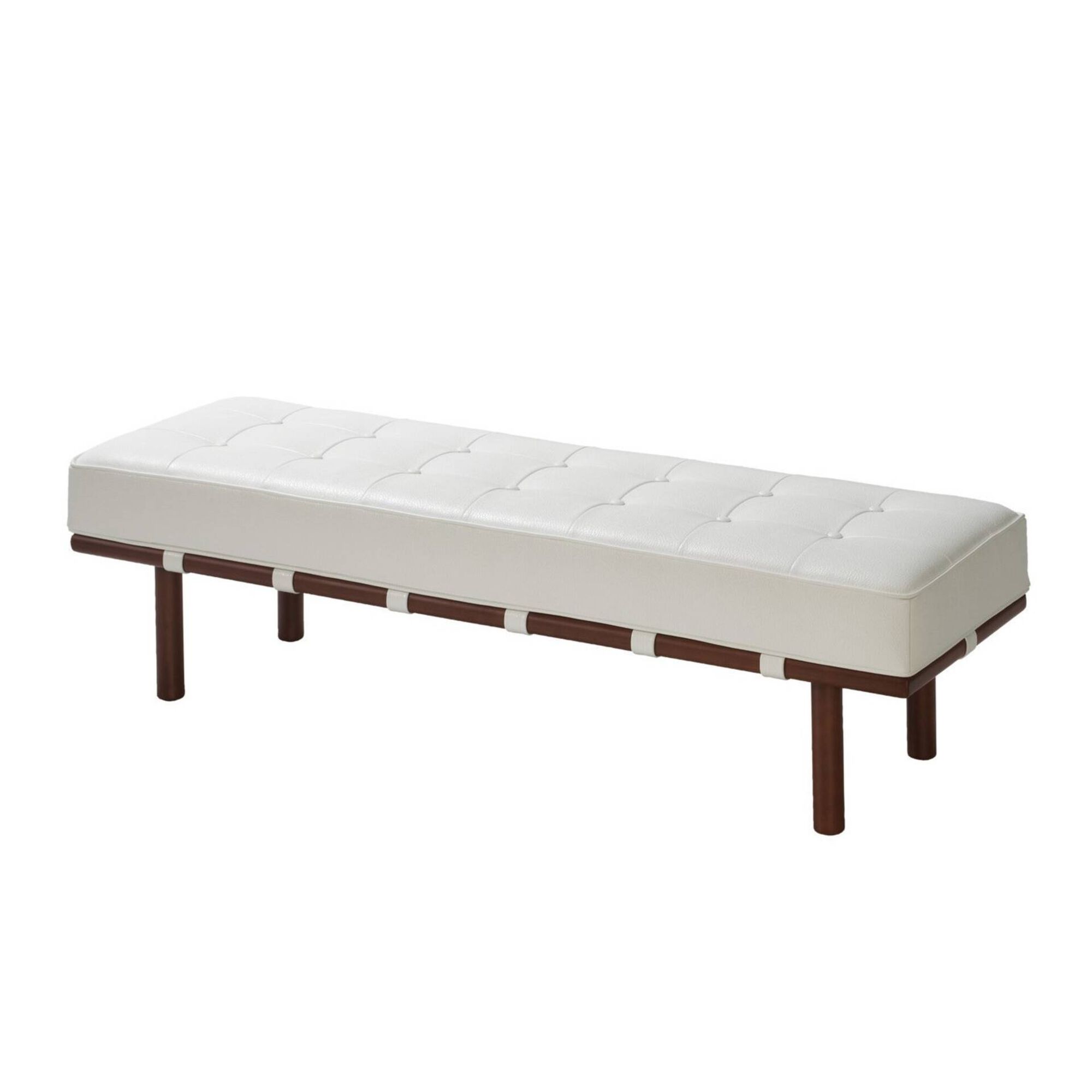 Banqueta 160cm Creme Nogueira Glam Banqueta 160cm Creme Nogueira Glam