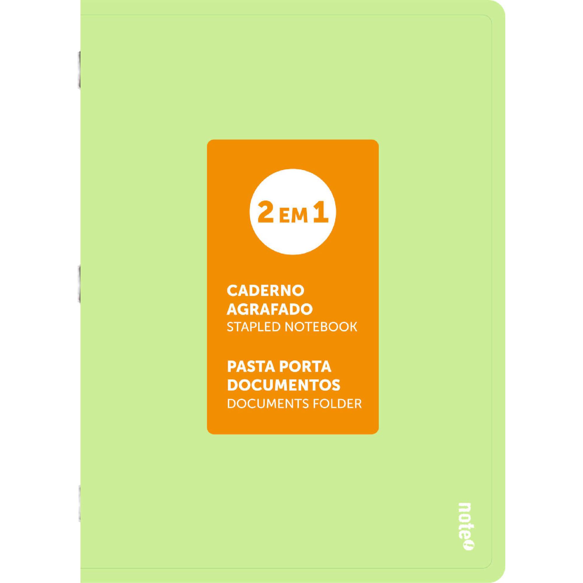 Caderno Agrafado A4 Pautado 2 em 1 Pastel (várias cores)