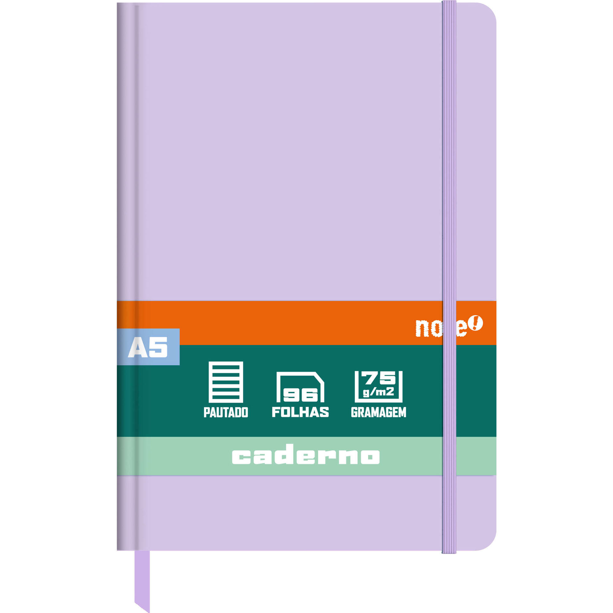 Caderno A5 Capa Dura Pautado (v&aacute;rias cores) Note!