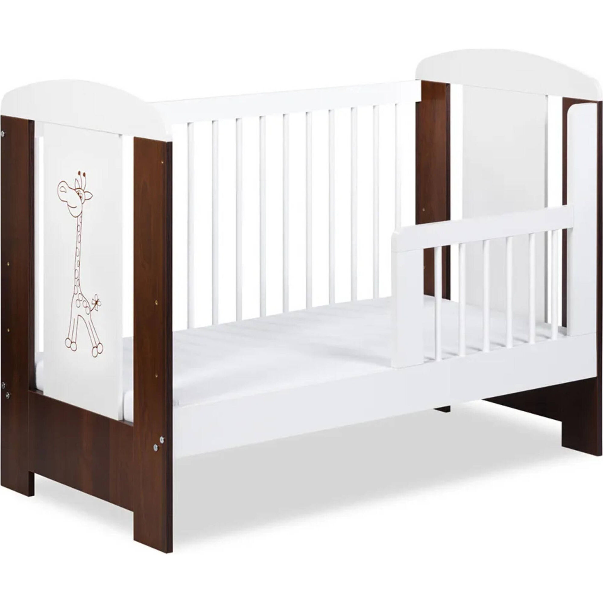 Cama de Grades Nogueira e Branca Girafa Twinko