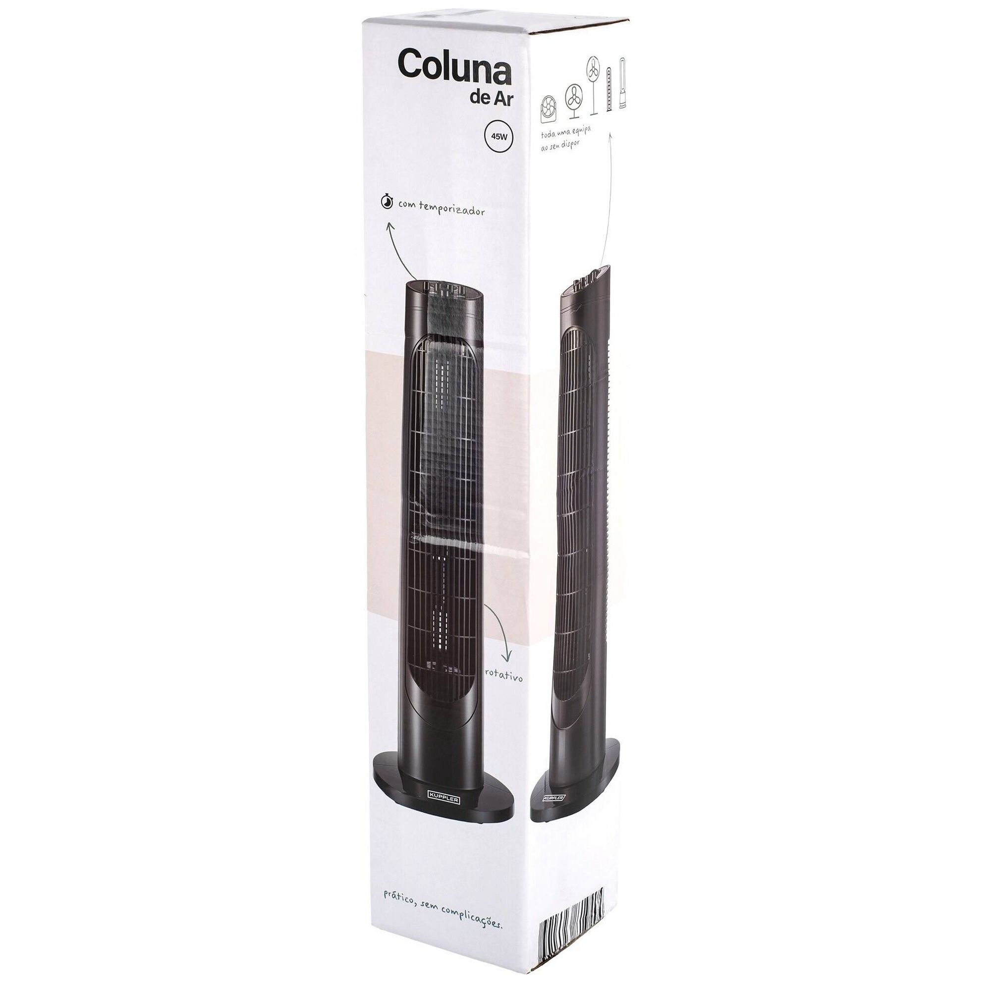 Coluna de Ar 45W Preta Kuppler