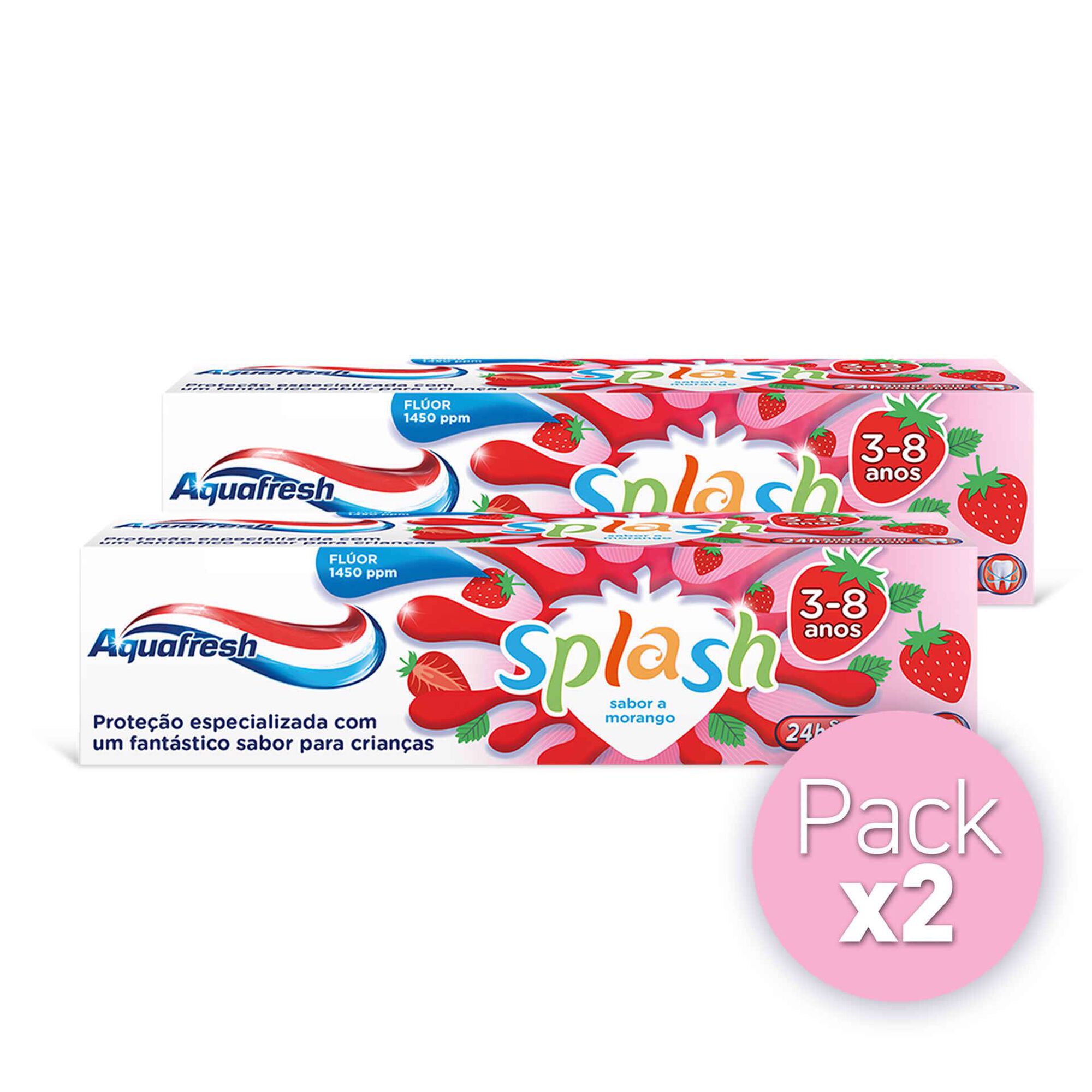 Pasta de Dentes Criança Splash Morango 3 a 8 Anos