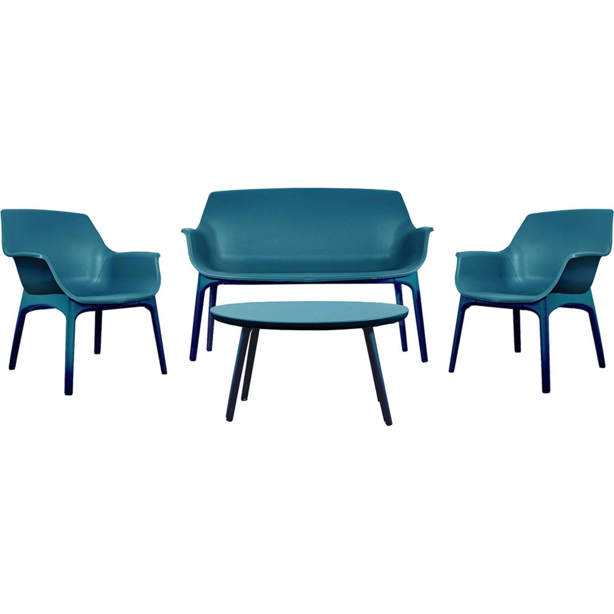 Conjunto de Estar Mesa, Sofá e 2 Cadeiras Spirit