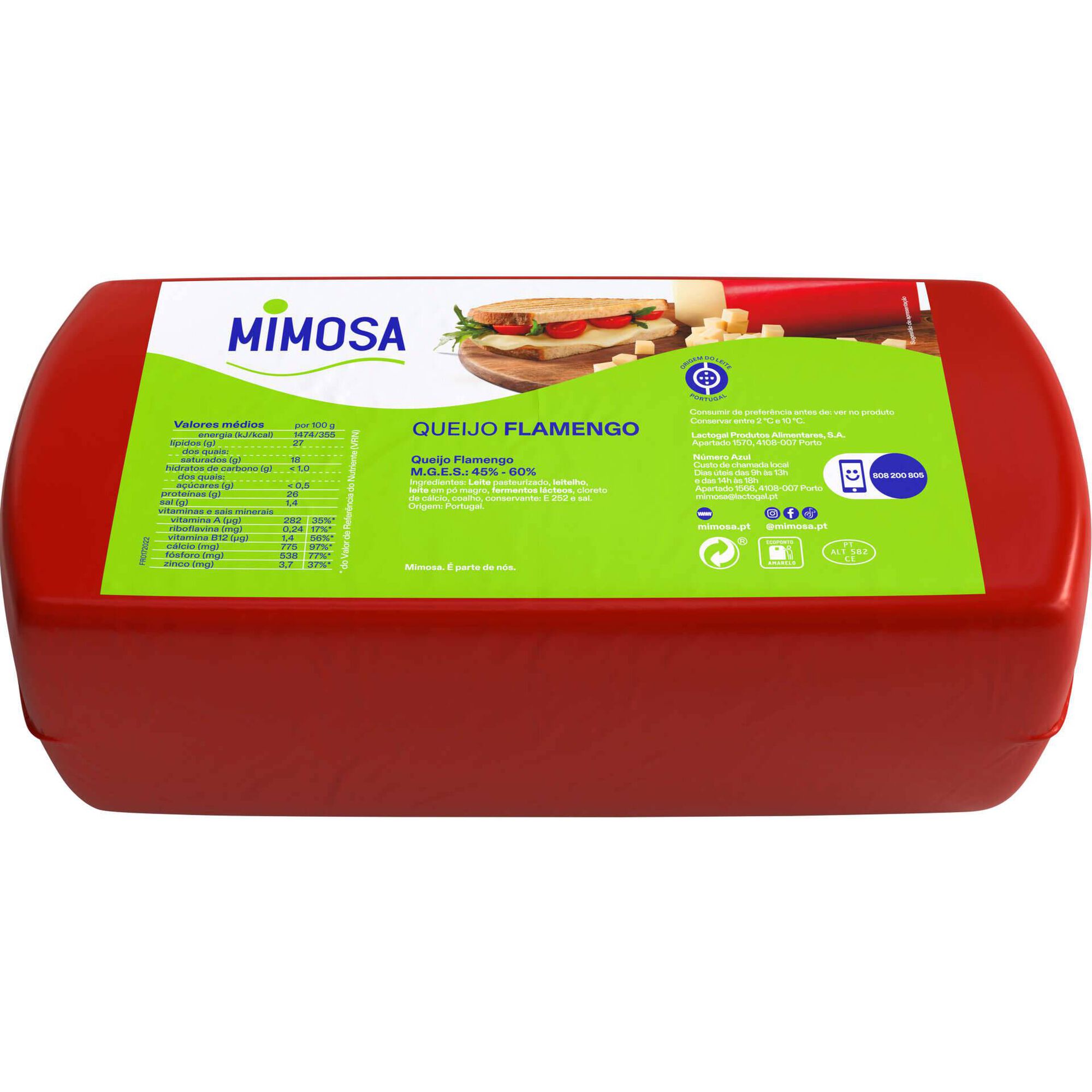 Queijo Flamengo Fatiado no Balc&atilde;o Mimosa