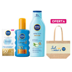 Conjunto Proteção Solar Bronze Perfeito + Oferta Saco de Praia Nivea Sun