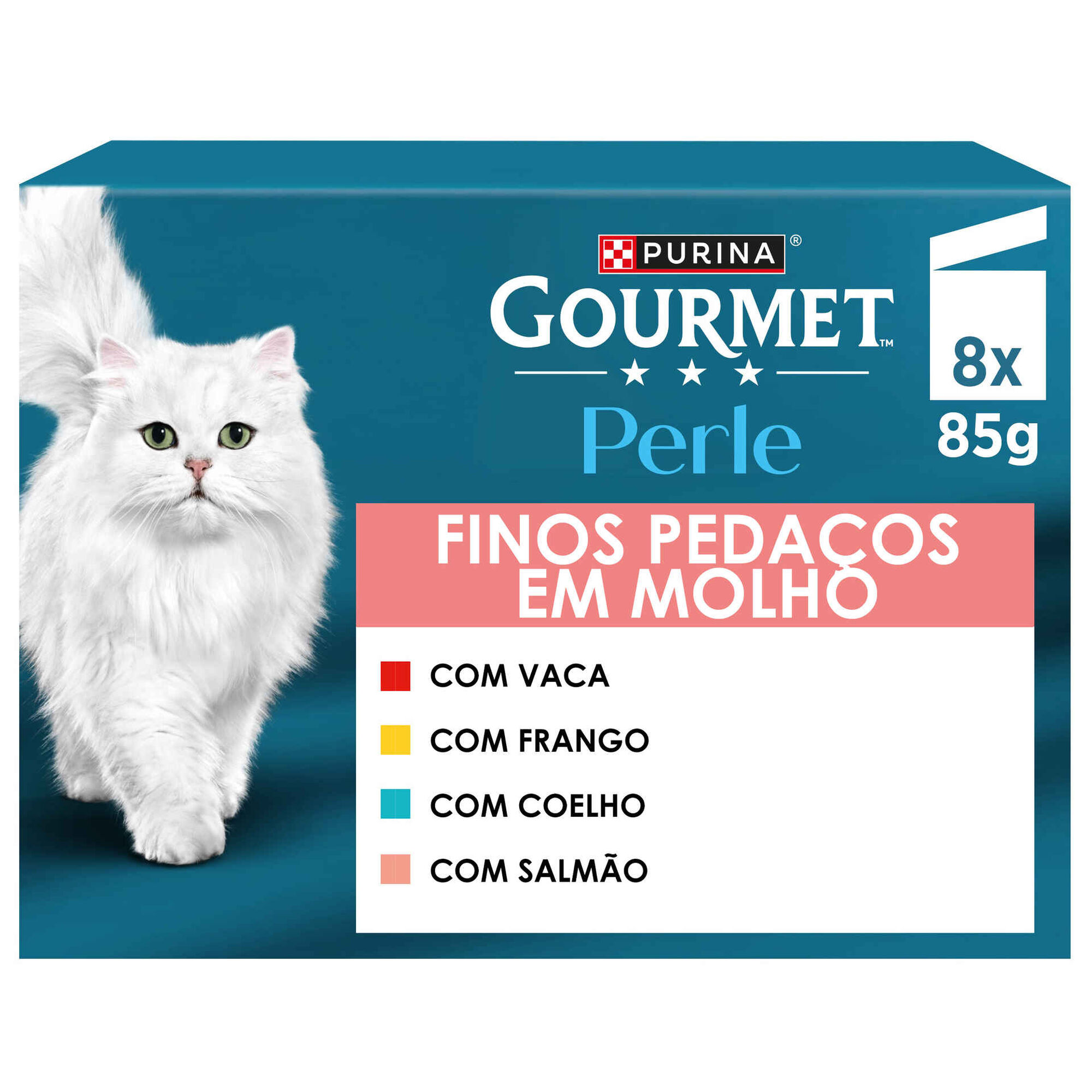 Comida H&uacute;mida para Gato Adulto Finos Peda&ccedil;os em Molho Saquetas Purina Gourmet Perle