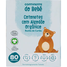 Cotonetes Algod&atilde;o Org&acirc;nico Continente do Beb&eacute;