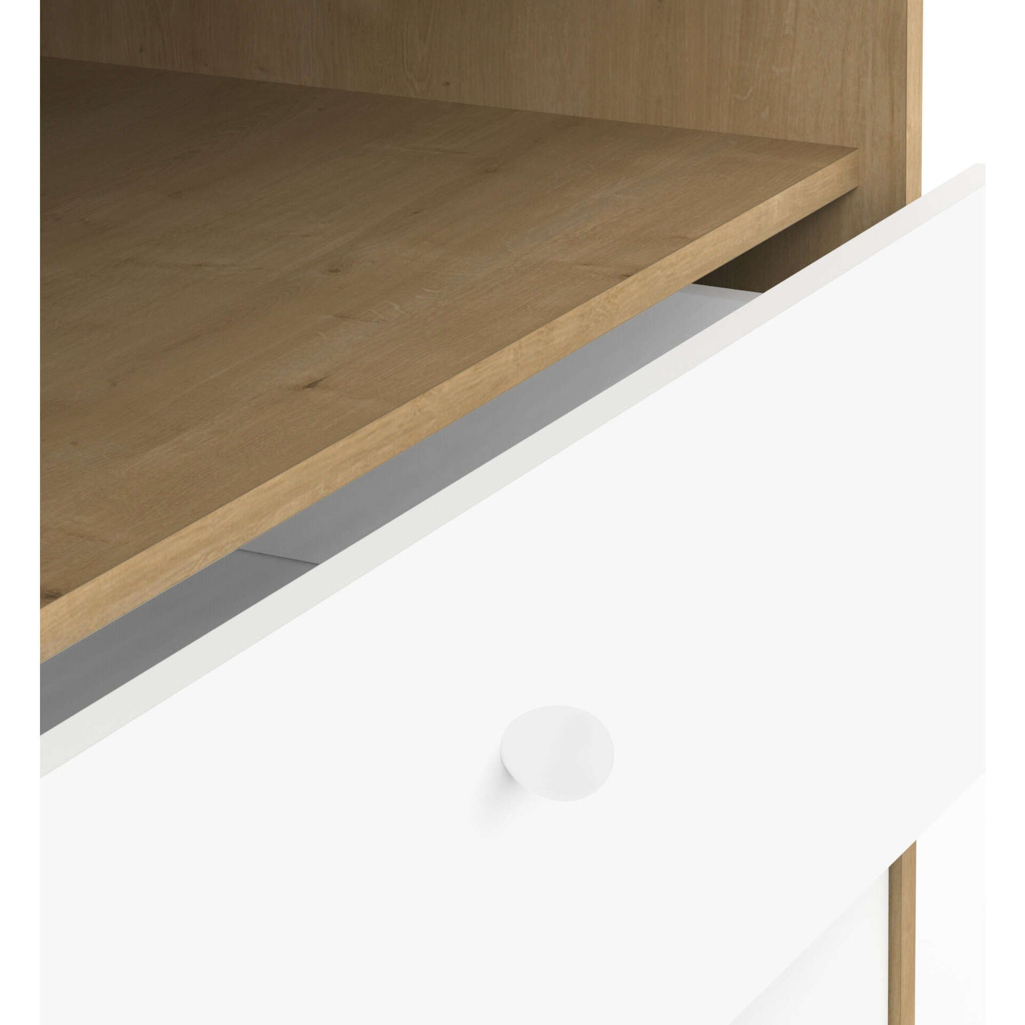 C&oacute;moda com Muda Fraldas 79,6x70x94,4cm Carvalho e Branco Helicia