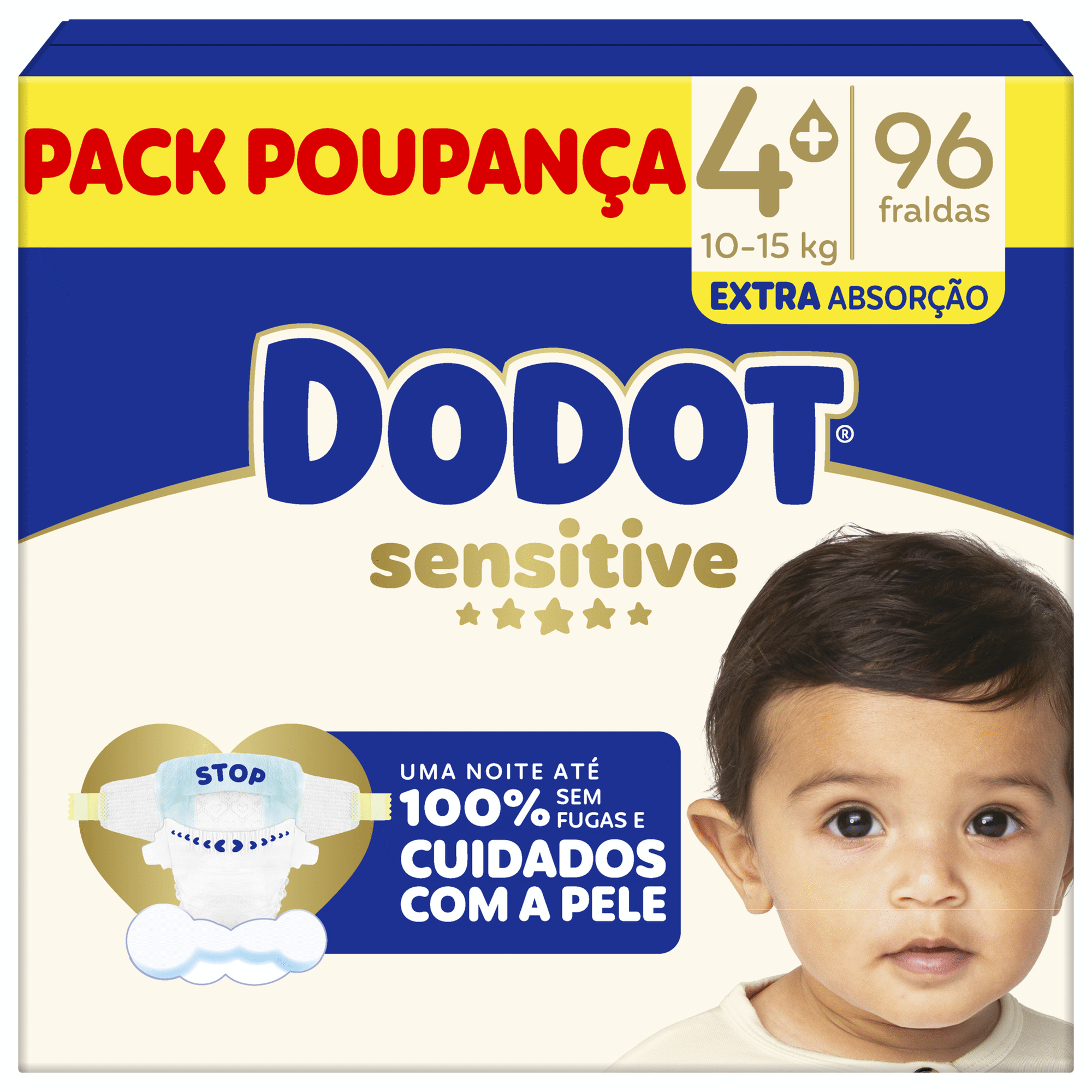 Fraldas Sensitive Extra 10-15kg T4+ Dodot