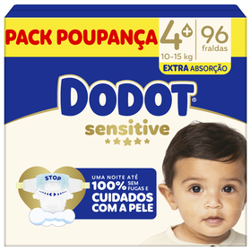 Fraldas Sensitive Extra 10-15kg T4+ Dodot 96 un