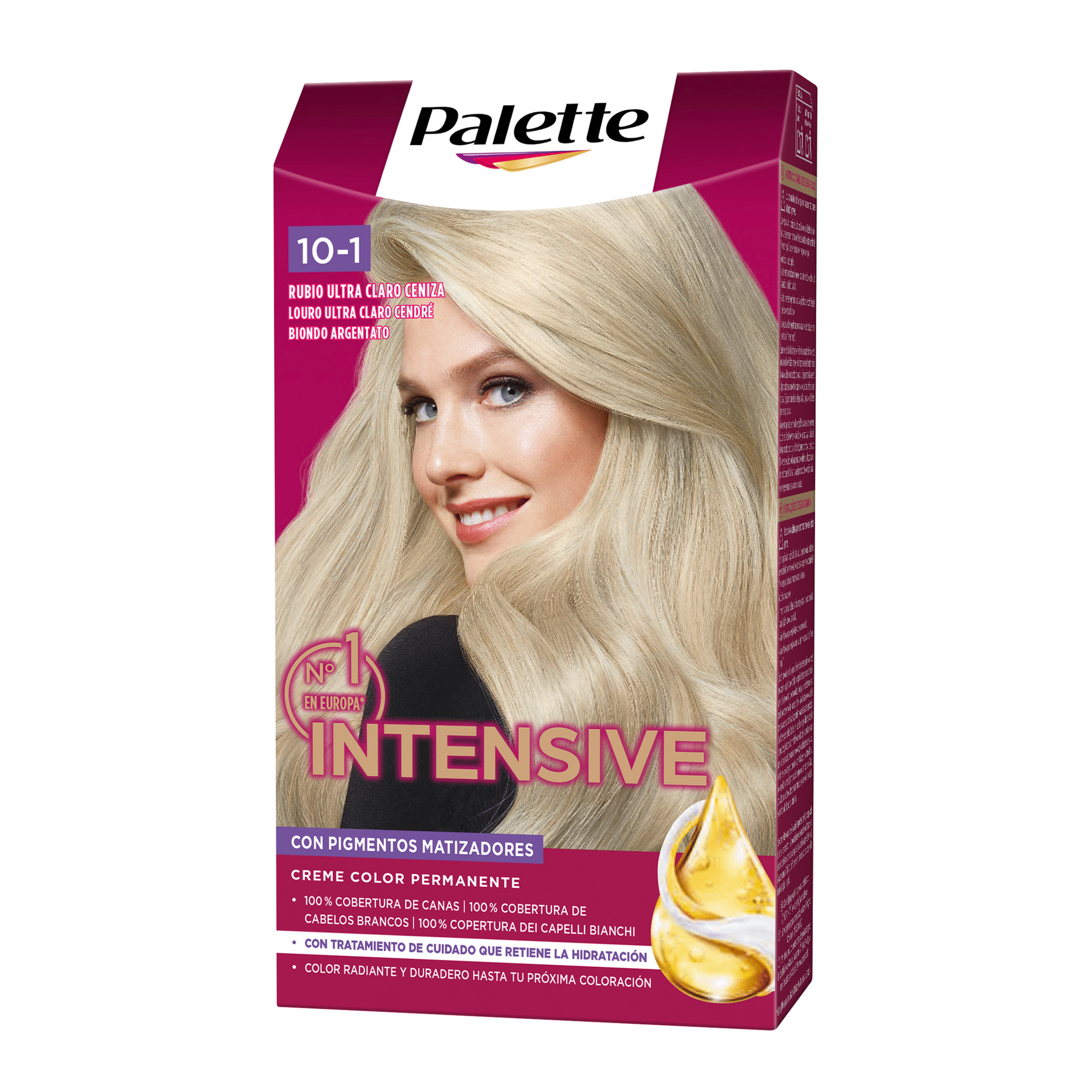 Colora&ccedil;&atilde;o Permanente Intensive Louro Ultra Claro Cendr&eacute; 10-1 Palette