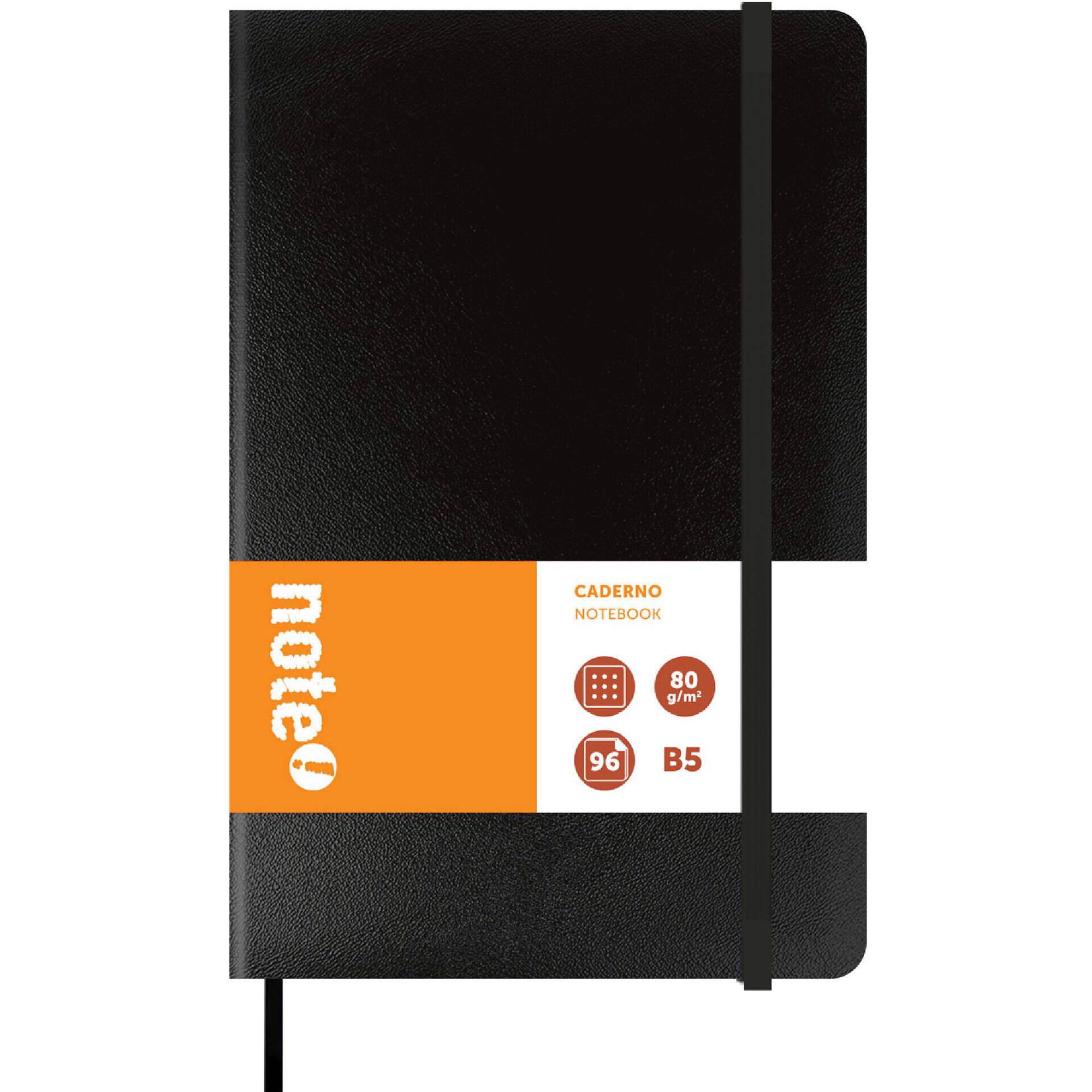 Caderno Agrafado B5 com Elástico Pontilhado