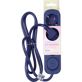 Extens&atilde;o El&eacute;trica 3 Tomadas com Interruptor Ganga Marshmallow