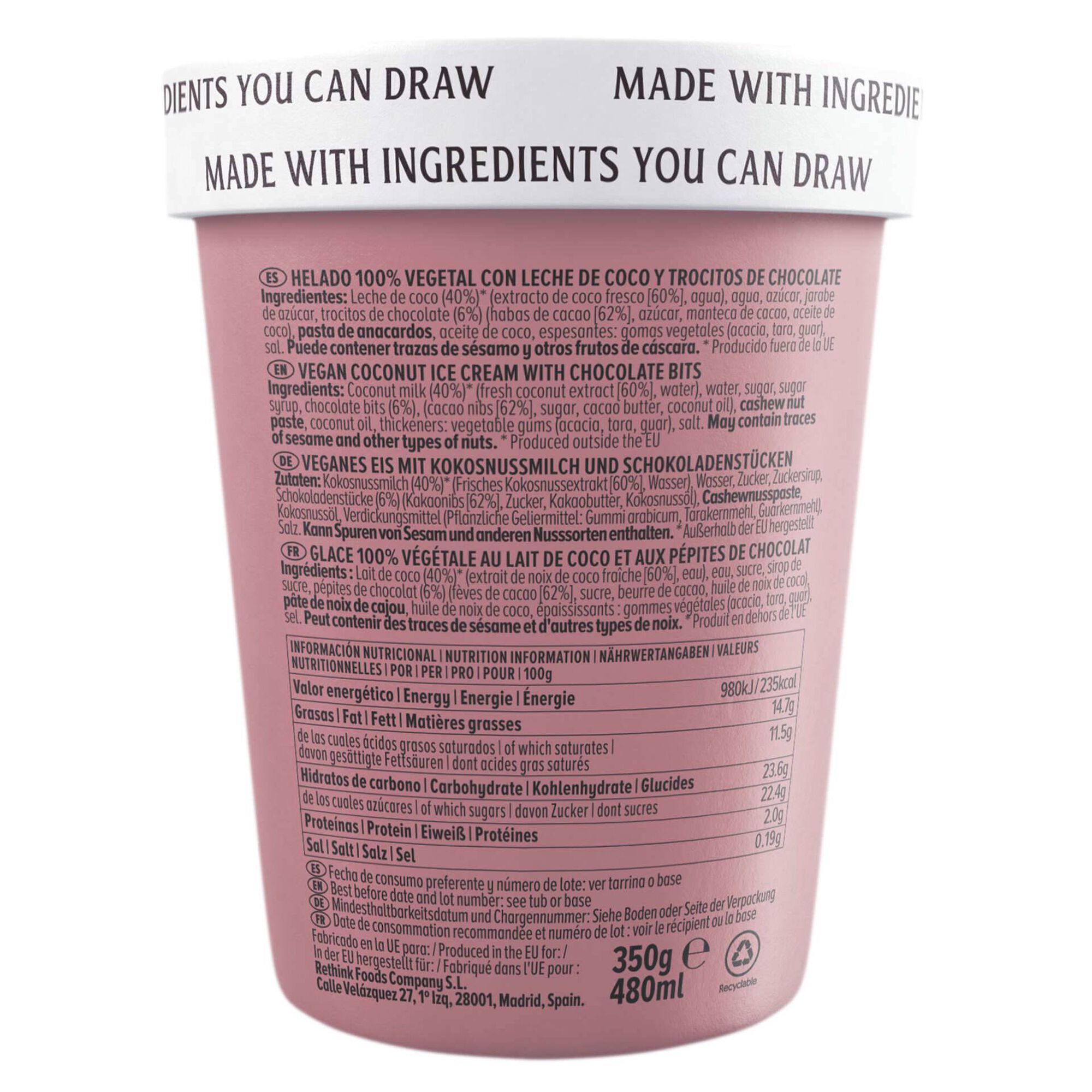 Gelado Straccia-Coco Vegan sem Gl&uacute;ten