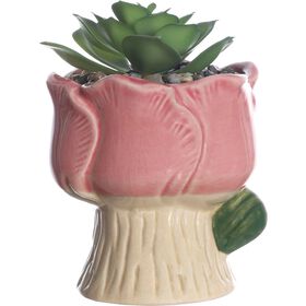 Planta Artificial com Vaso Tulipa Planta Artificial com Vaso Tulipa