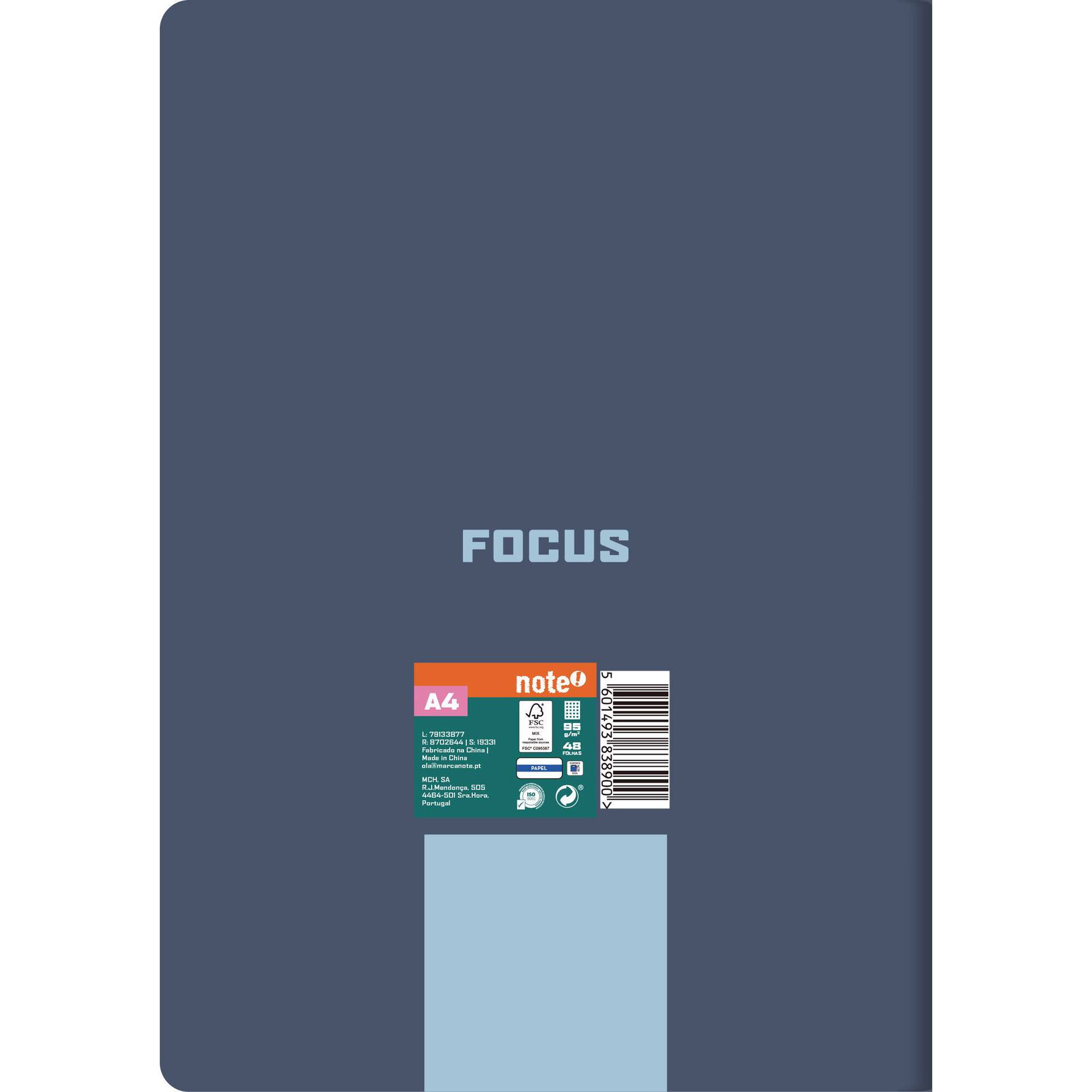 Caderno A4 48 Folhas Quadriculado (v&aacute;rias cores) Note!