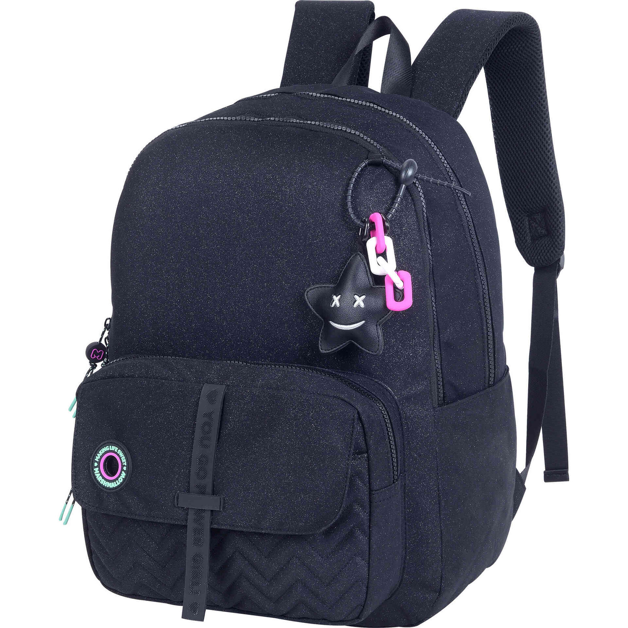 Mochila Dupla Preta Nighty Marshmallow