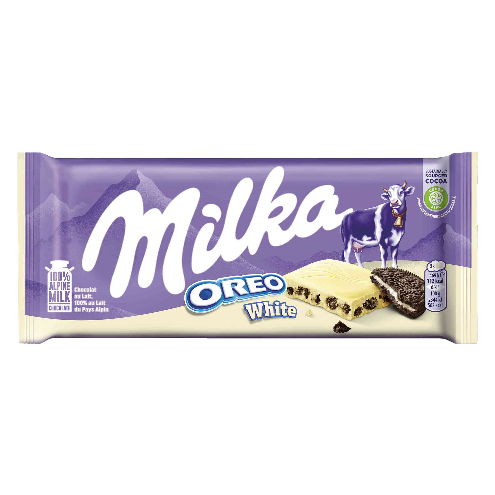 Tablete de Chocolate Branco com Oreo - emb. 100 gr - Milka