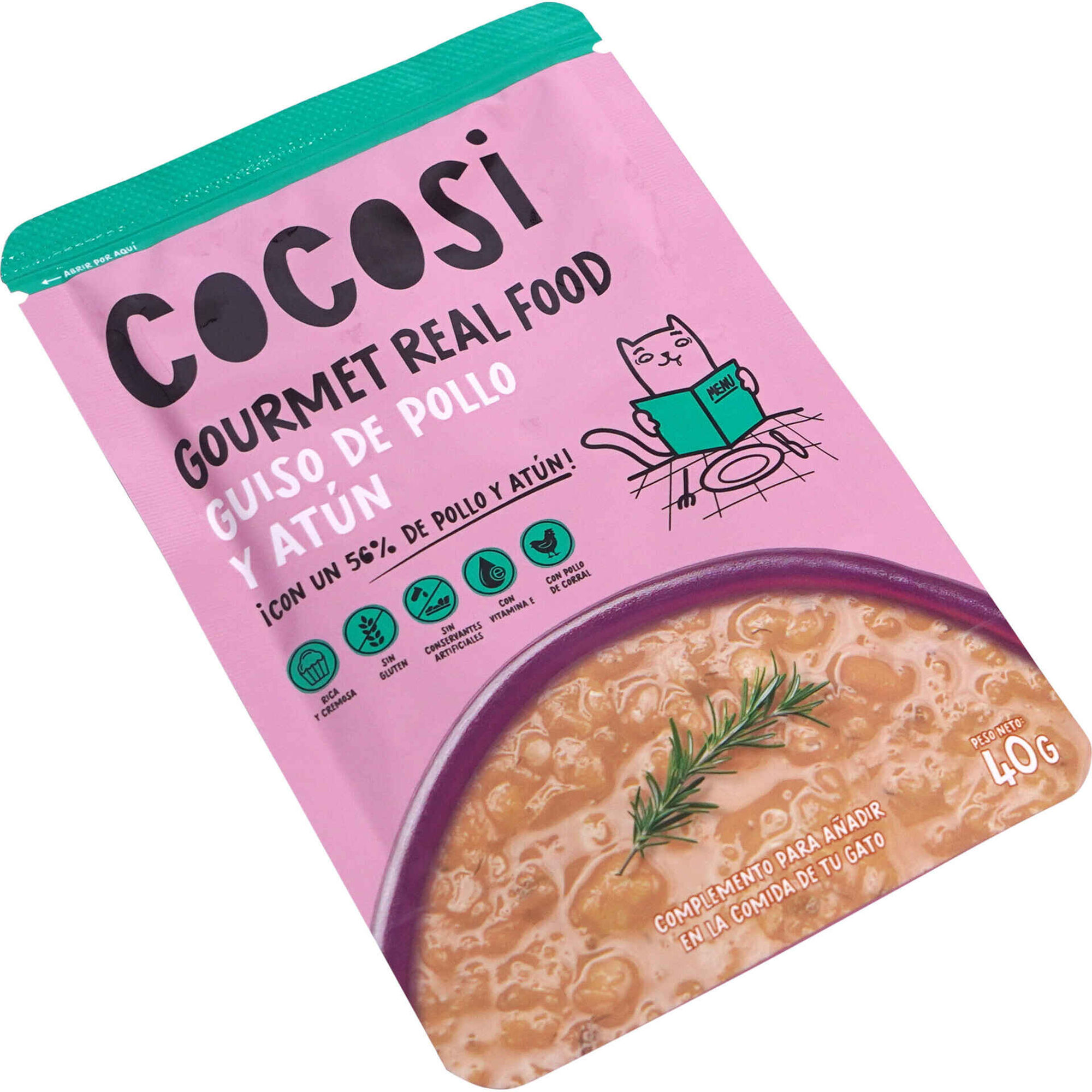 Comida H&uacute;mida para Gato Guisado de Frango e Atum Cocosi