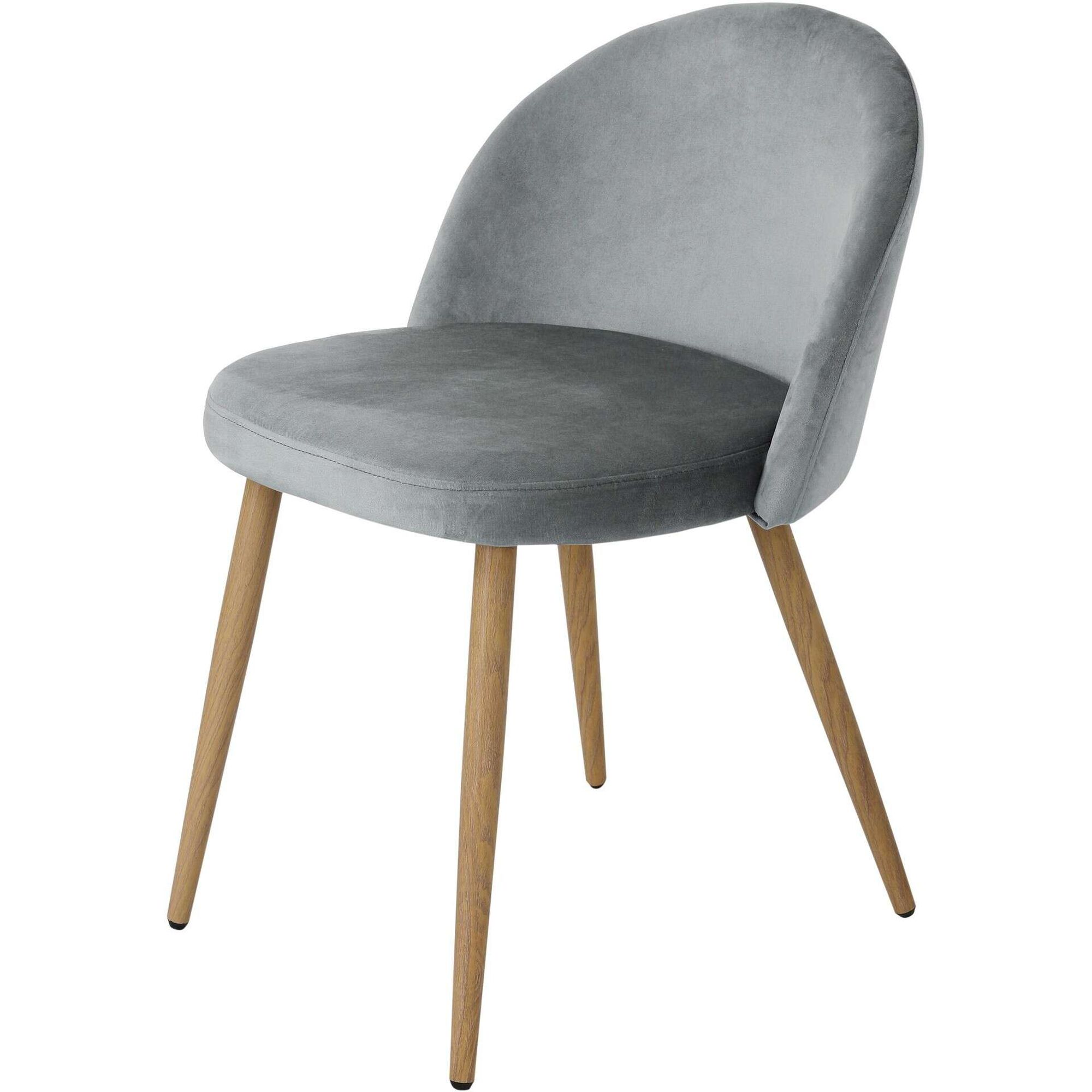 Cadeira Estofada Cinza Milan Kasa