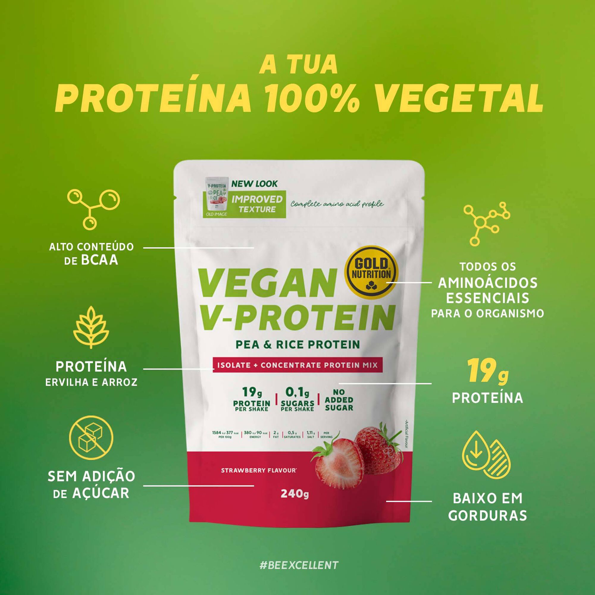 V-Protein Morango Gold Nutrition