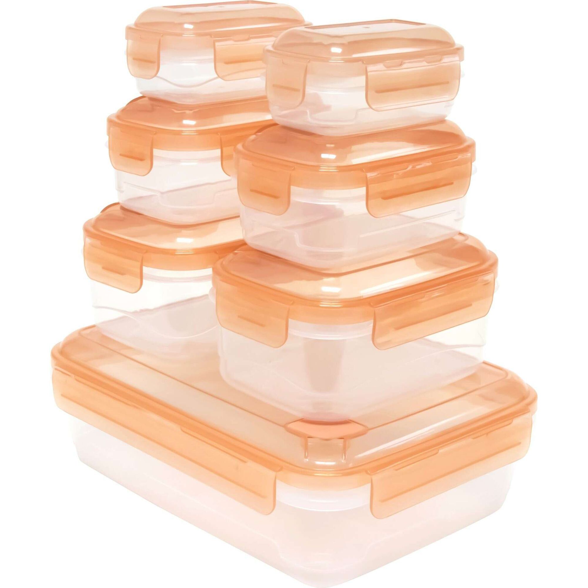 Conjunto de 7 Caixas Herm&eacute;ticas Laranja Kasa