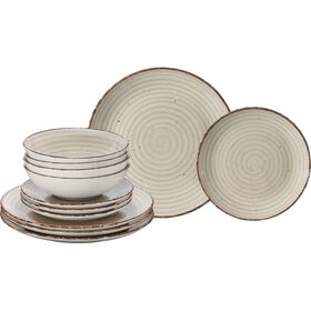 Servi&ccedil;o 4 Pessoas Gr&eacute;s Hanpainted Bolonha Bege Kasa