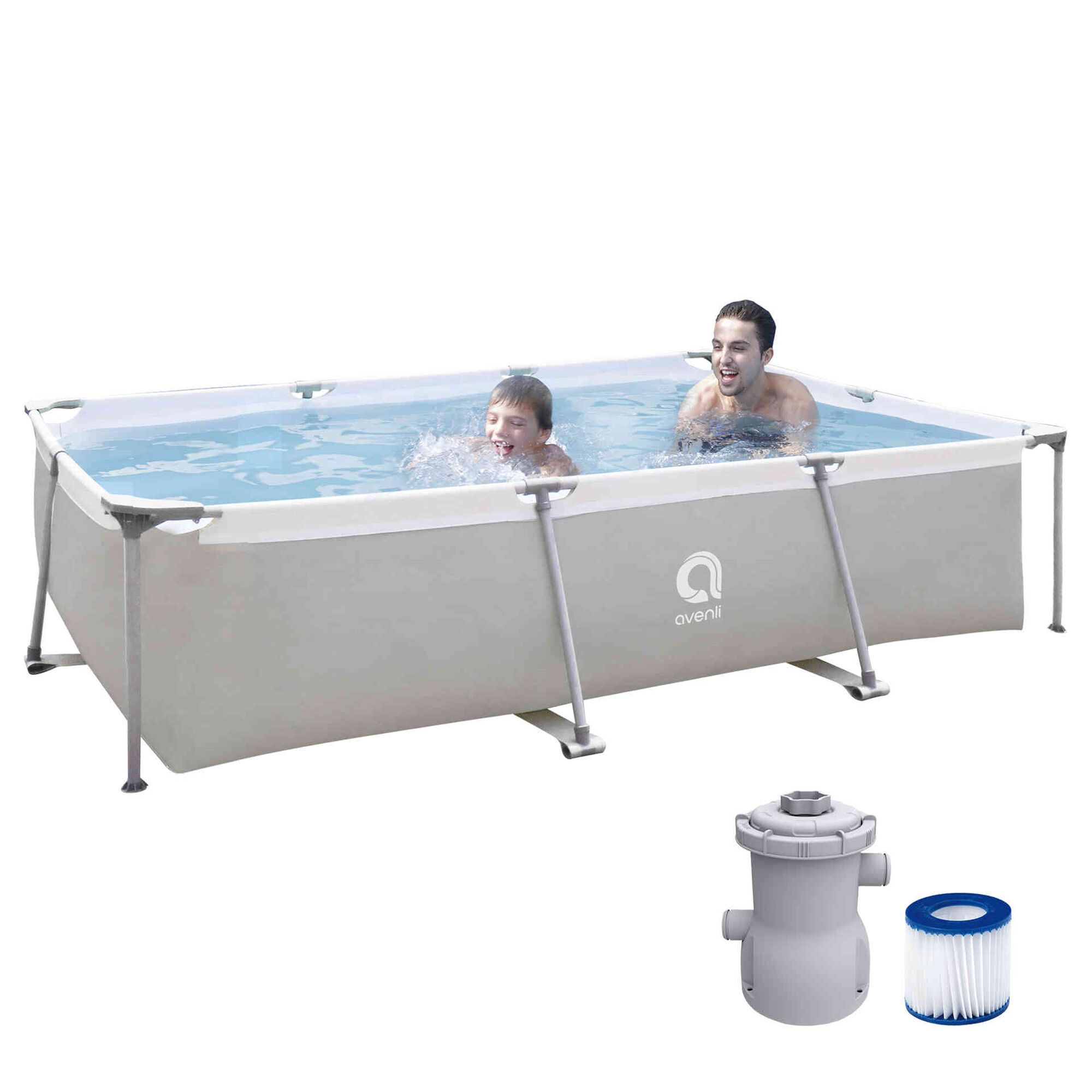 Piscina Estrutura Retangular 300x207x65cm com Bomba Avenli