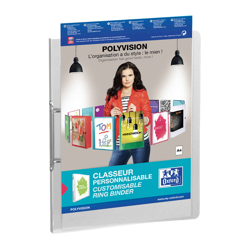 Pasta de Arquivo A4 Lombada Estreita Personalizável Oxford