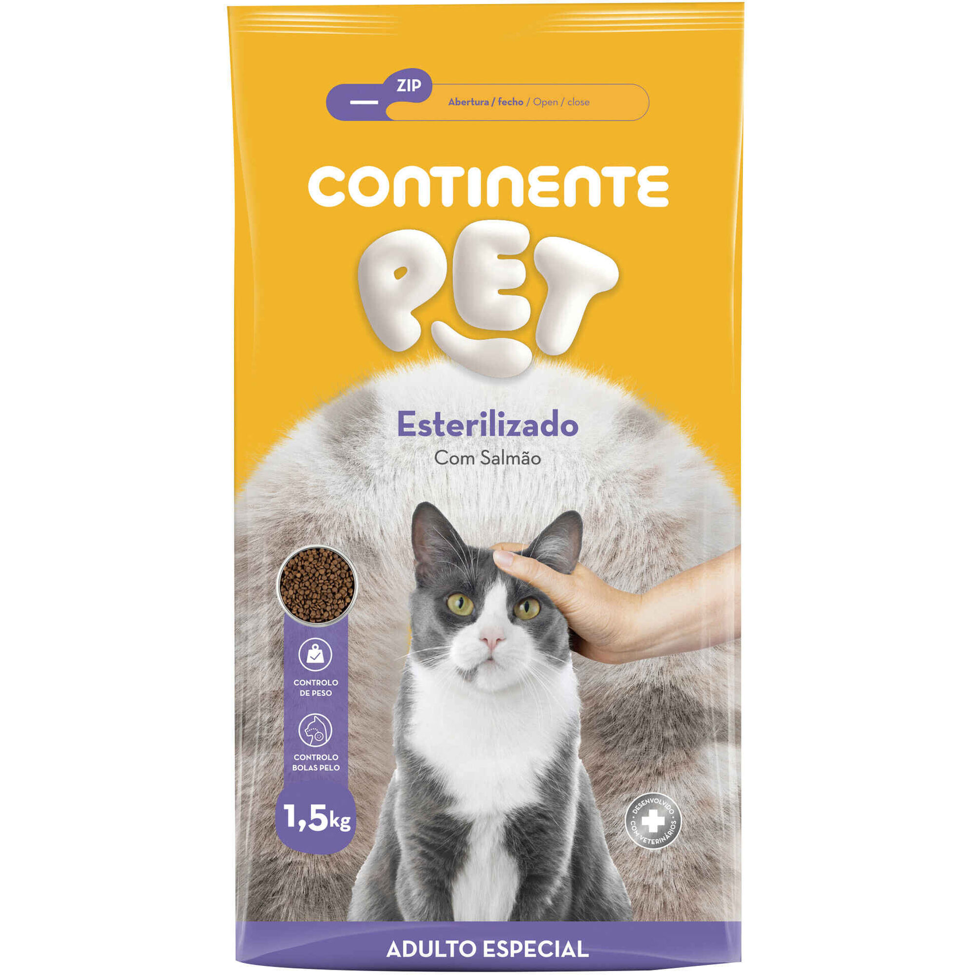 Ra&ccedil;&atilde;o para Gato Adulto Esterilizado Salm&atilde;o Continente Pet