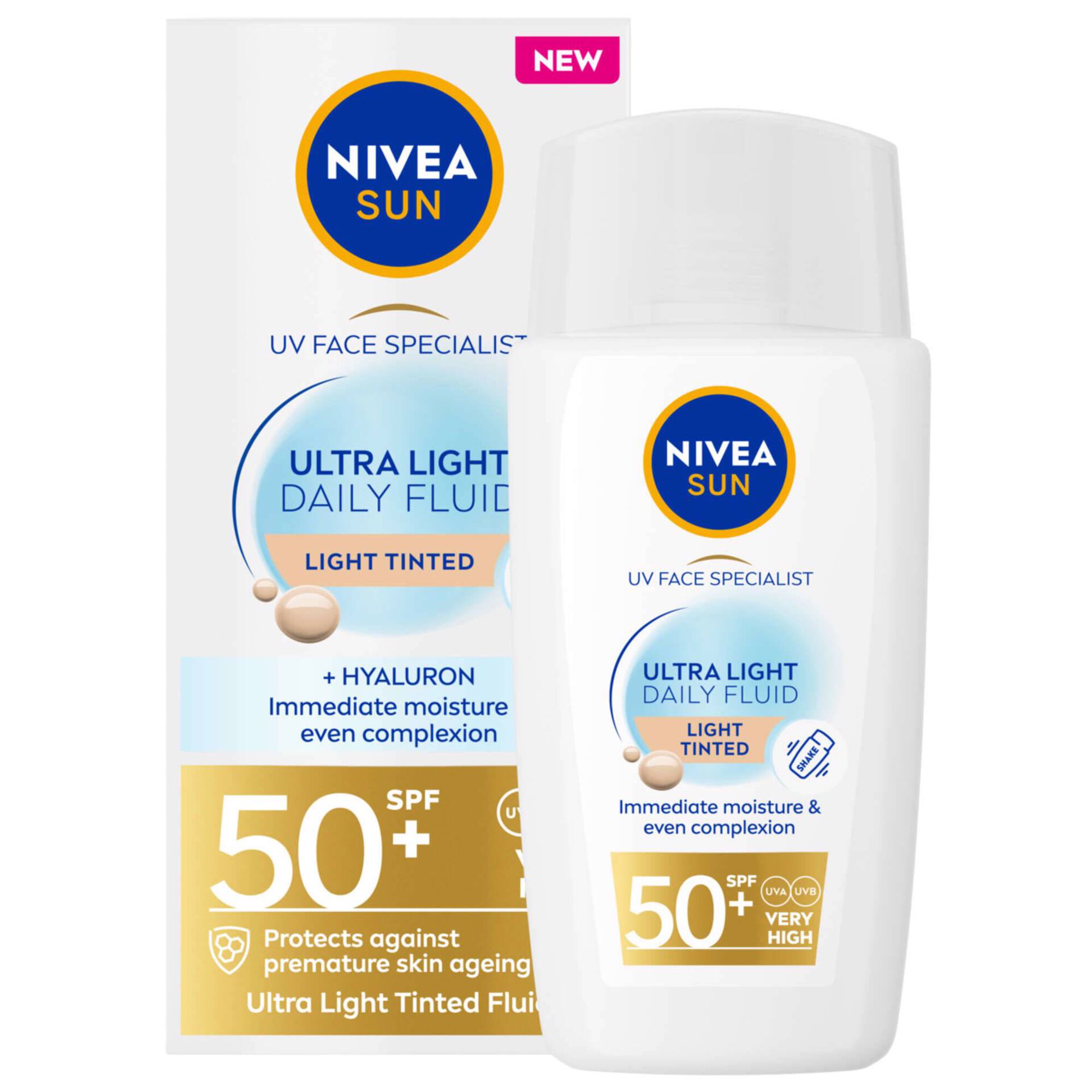 Protetor Solar Flu&iacute;do Di&aacute;rio com Cor Light FPS 50+ Nivea Sun