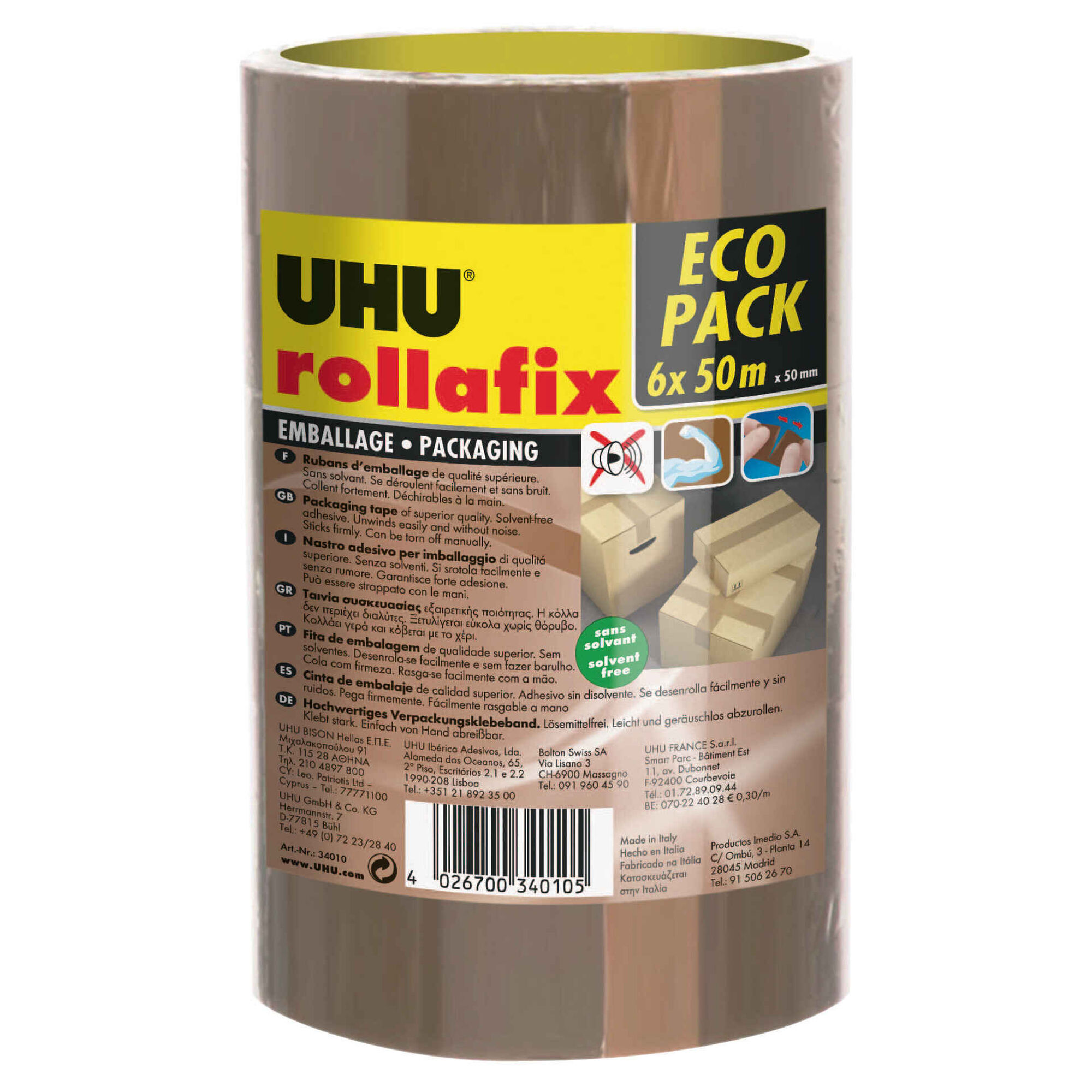 Pack Fita Cola de Embalar 50mmx50mts Castanha