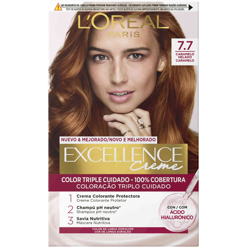 Coloração Permanente Creme Caramelo Gelado 7.7 L'Oréal Paris Excellence