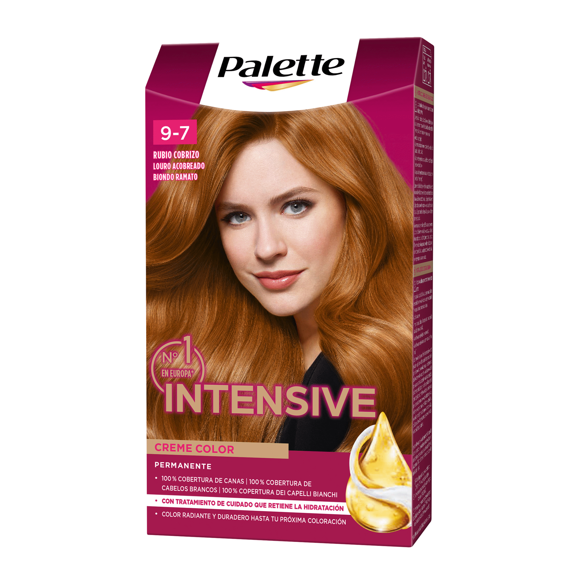 Colora&ccedil;&atilde;o Permanente Intensive Louro Acobreado 9-7 Palette