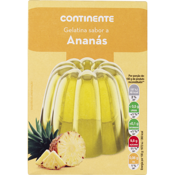 Gelatina em Pó Ananás Continente