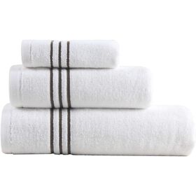 Conjunto 3 Toalhas Branco e Castanho Kasa