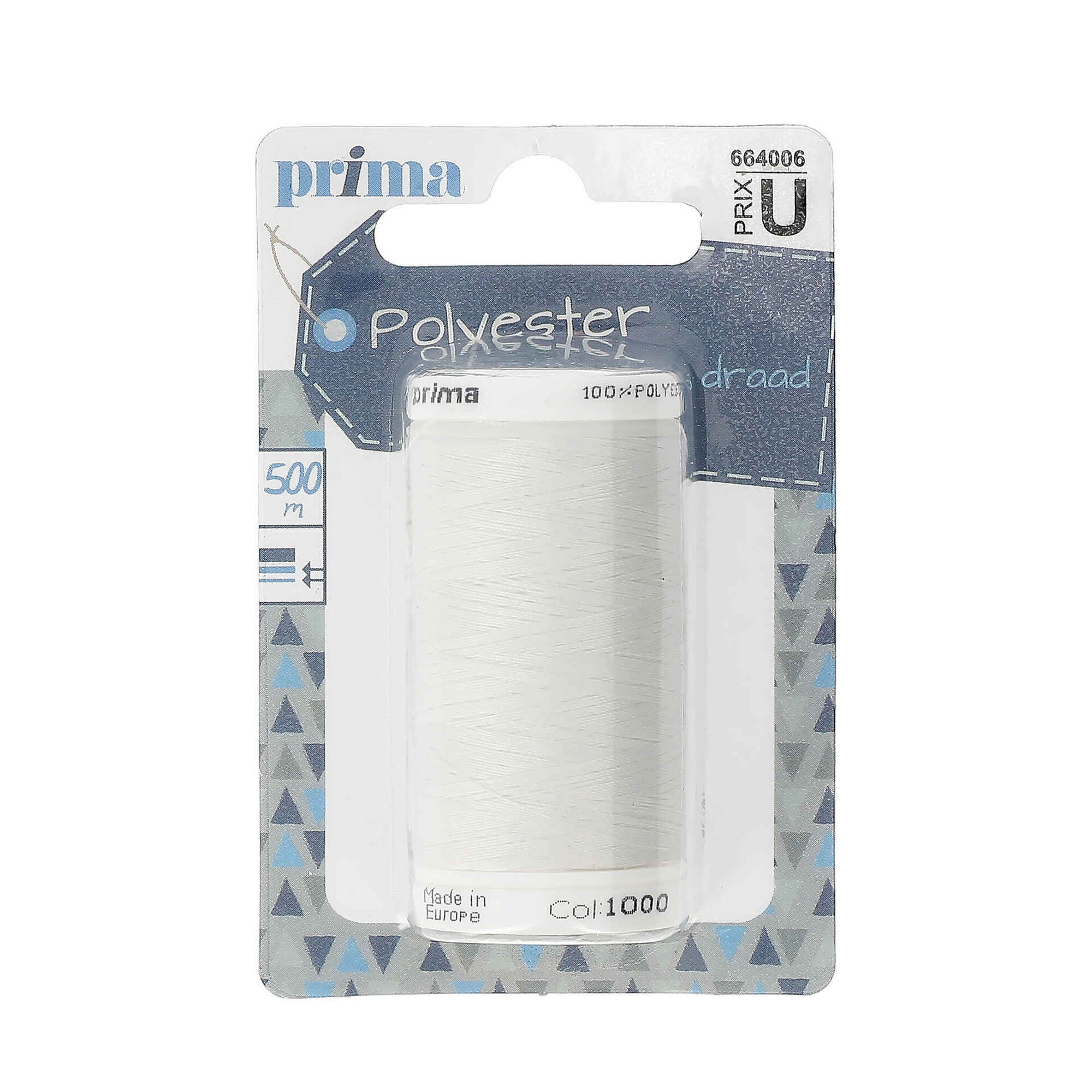 Linha Poli&eacute;ster 500m Branco Prima
