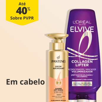 At&eacute; 40% PVPR em Cabelo