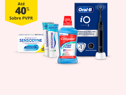 At&eacute; 40% PVPR em produtos de Higiene Oral