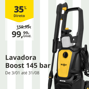 35% Desconto Direto Lavadora Boost 145 bar. De 3/01 a 31/08