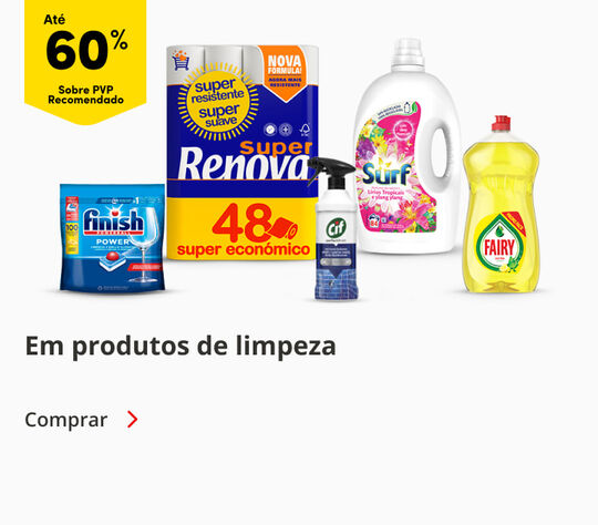 At&eacute; 60% em produtos de Limpeza