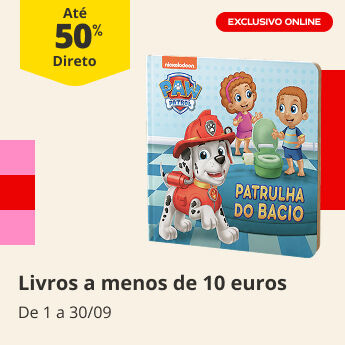  At&eacute; 50% Desconto Direto em livros a menos de 10 euros. De 1 a 30/09