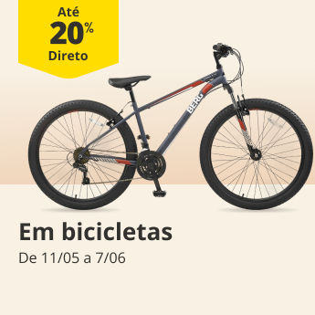  At&eacute; 20% Desconto Direto em bicicletas. De 11/05 a 7/06