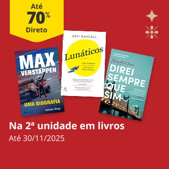 70% desconto direto na 2ª unidade em livros