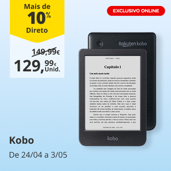 10% Desconto Direto no Kobo. De 24/04 a 3/05