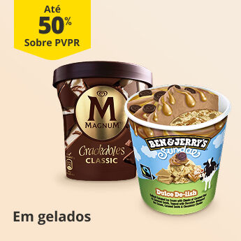 At&eacute; 50% sobre PVP Recomendado em Gelados