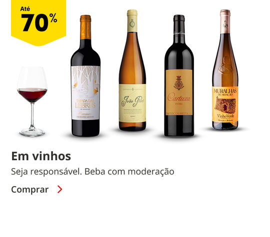 Até 70% em Vinhos